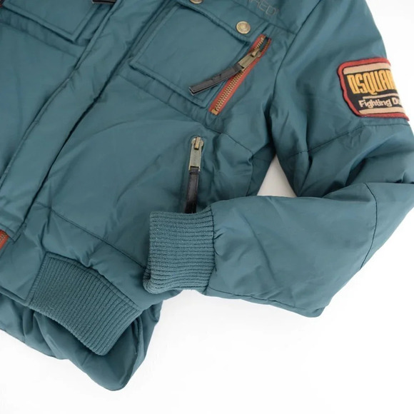 DSquared Deep Teal with Fur Trim Real Down Puffer Ski Snow Coat S - Picture 7 of 16